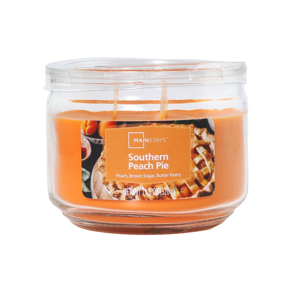 Home Fragrance Warm Vanilla Scented Candle - Southern Peach Pie Scented Large 3-Wick