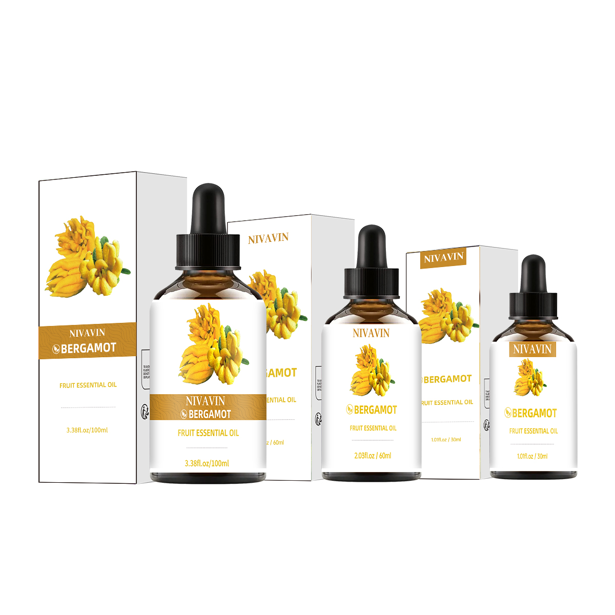 Home Fragrance Bergamot - NIVAVIN 30ml/60ml/100ml Bergamot Essential Oil, naturally