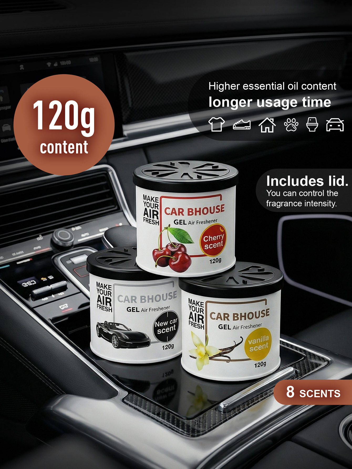 Home Fragrance Glade - Dual-purpose air freshening gel for cars