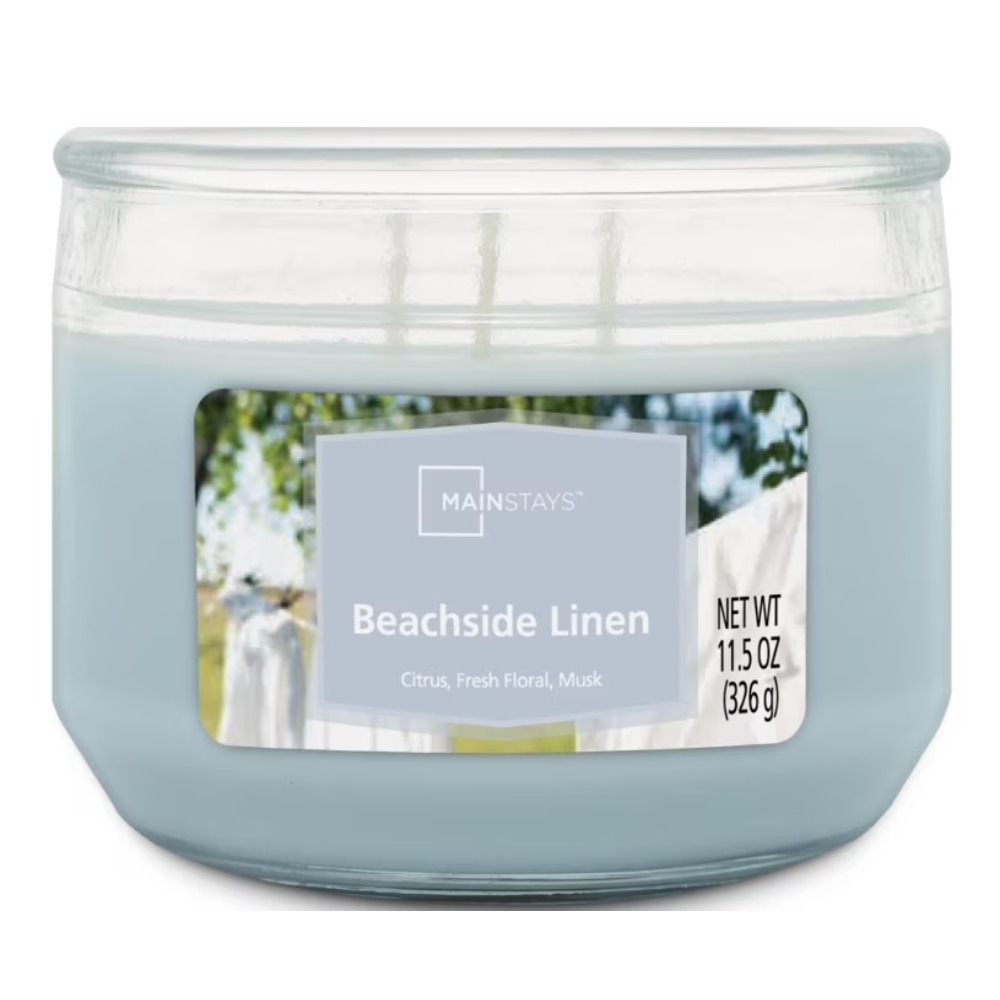 Home Fragrance Fresh Cotton - Large Blue 3-Wick Glass Jar Candle