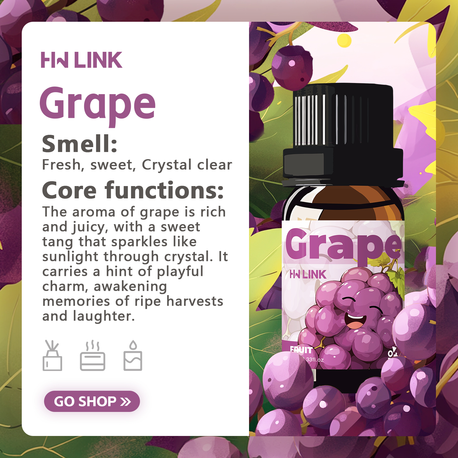 Grape Essential Oil 10ml Perfu - Home Fragrance recensione e prezzo