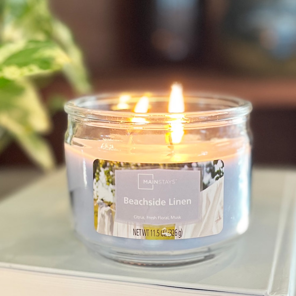 Large Blue 3-Wick Glass Jar Ca - Home Fragrance Fresh Cotton recensione e prezzo